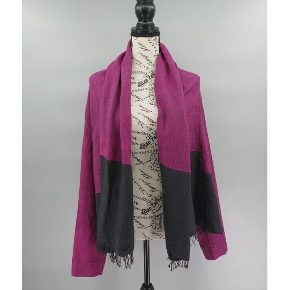 LemLem Oshe Draped Jacket Womens Small Pink Merino Wool Open Front Cardigan Boho - Picture 1 of 12
